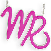 SNK03PINK - Silver Brass Chain Pendant with Epoxy  in Rose-0