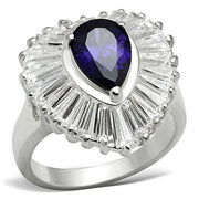 SS004 - Silver 925 Sterling Silver Ring with AAA Grade CZ  in Tanzanite-0