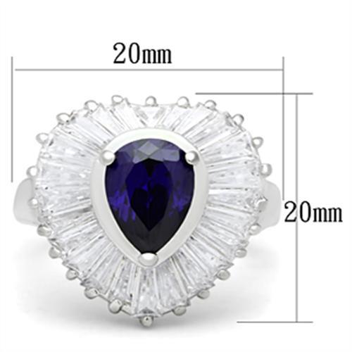SS004 - Silver 925 Sterling Silver Ring with AAA Grade CZ  in Tanzanite-1