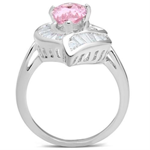 SS011 - Silver 925 Sterling Silver Ring with AAA Grade CZ  in Rose-2