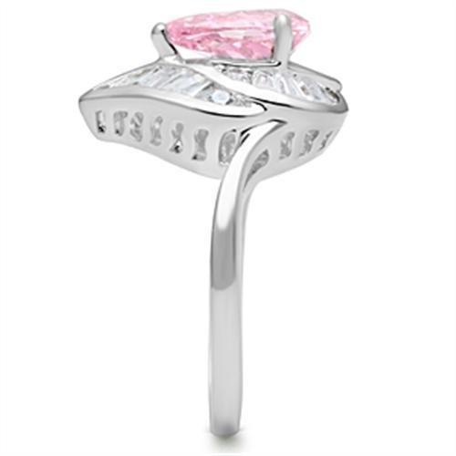 SS011 - Silver 925 Sterling Silver Ring with AAA Grade CZ  in Rose-3