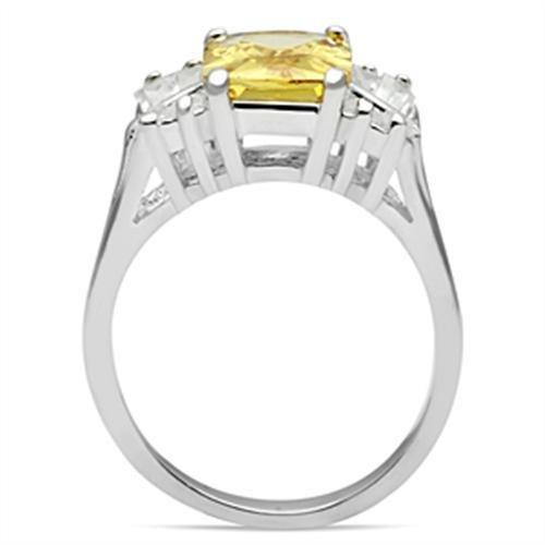 SS012 - Silver 925 Sterling Silver Ring with AAA Grade CZ  in Topaz-3