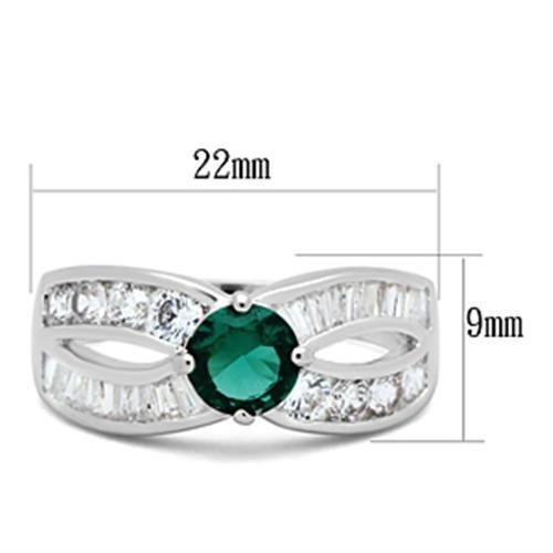 SS014 - Silver 925 Sterling Silver Ring with Synthetic Synthetic Glass in Blue Zircon-1