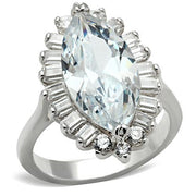 SS027 - Silver 925 Sterling Silver Ring with AAA Grade CZ  in Clear-0