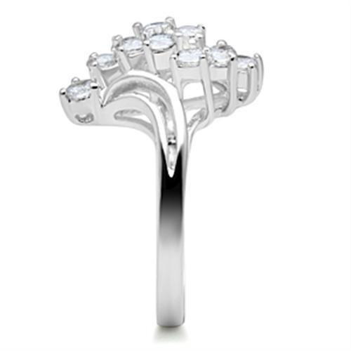 SS033 - Silver 925 Sterling Silver Ring with AAA Grade CZ  in Clear-3