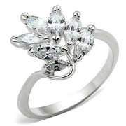 SS034 - Silver 925 Sterling Silver Ring with AAA Grade CZ  in Clear-0