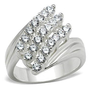 SS035 - Silver 925 Sterling Silver Ring with AAA Grade CZ  in Clear-0