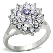 SS037 - Silver 925 Sterling Silver Ring with AAA Grade CZ  in Multi Color-0