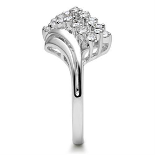 SS038 - Silver 925 Sterling Silver Ring with AAA Grade CZ  in Clear-3