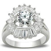 SS039 - Silver 925 Sterling Silver Ring with AAA Grade CZ  in Clear-0