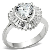 SS041 - Silver 925 Sterling Silver Ring with AAA Grade CZ  in Clear-0