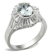 SS042 - Silver 925 Sterling Silver Ring with AAA Grade CZ  in Clear-0