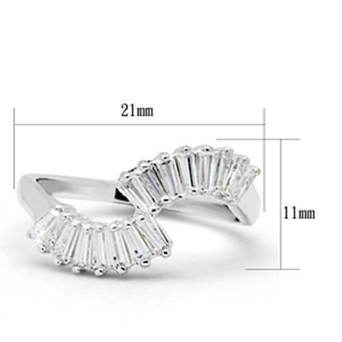 SS047 - Silver 925 Sterling Silver Ring with AAA Grade CZ  in Clear-1