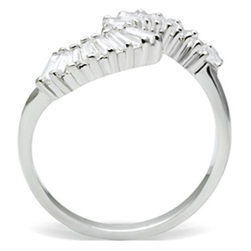 SS047 - Silver 925 Sterling Silver Ring with AAA Grade CZ  in Clear-2