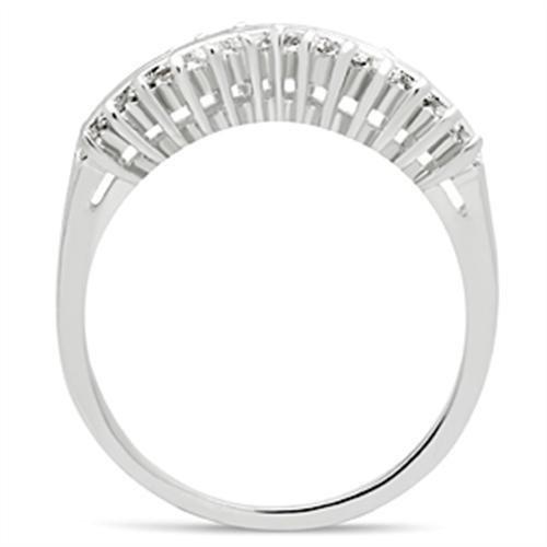 SS051 - Silver 925 Sterling Silver Ring with AAA Grade CZ  in Clear-2