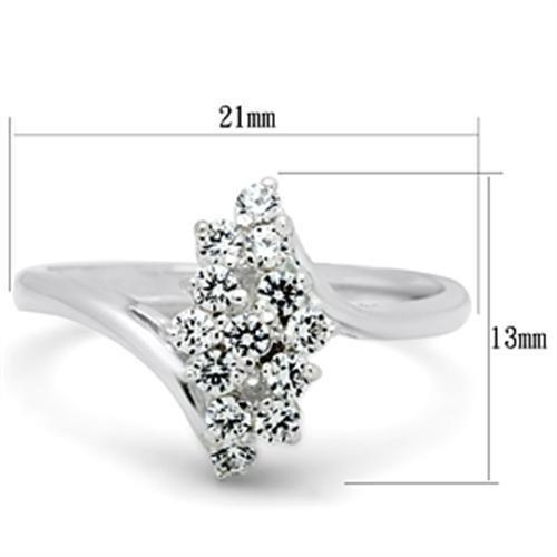 SS054 - Silver 925 Sterling Silver Ring with AAA Grade CZ  in Clear-1