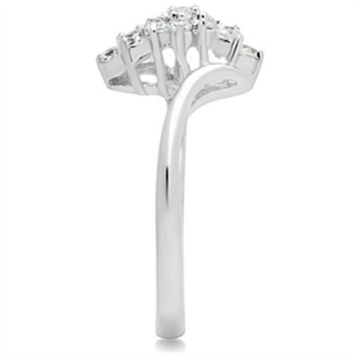 SS054 - Silver 925 Sterling Silver Ring with AAA Grade CZ  in Clear-3