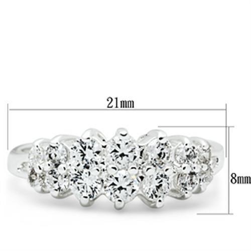 SS056 - Silver 925 Sterling Silver Ring with AAA Grade CZ  in Clear-1