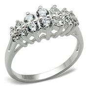 SS056 - Silver 925 Sterling Silver Ring with AAA Grade CZ  in Clear-0