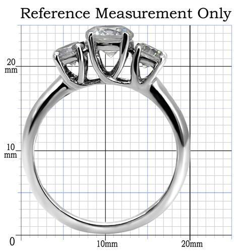 TK004 - High polished (no plating) Stainless Steel Ring with AAA Grade CZ  in Clear-1