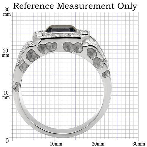 TK02210 - High polished (no plating) Stainless Steel Ring with Top Grade Crystal  in Montana-1