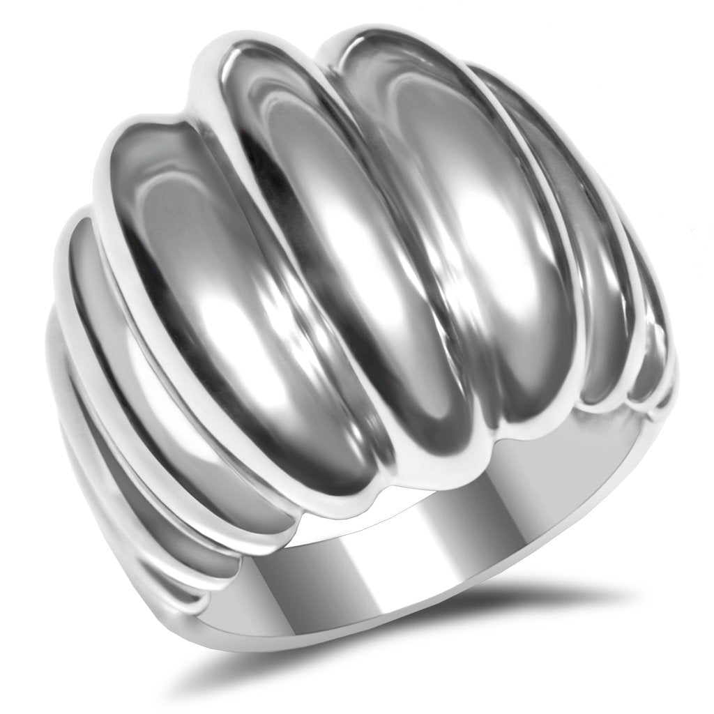 TK035 - High polished (no plating) Stainless Steel Ring with No Stone-0
