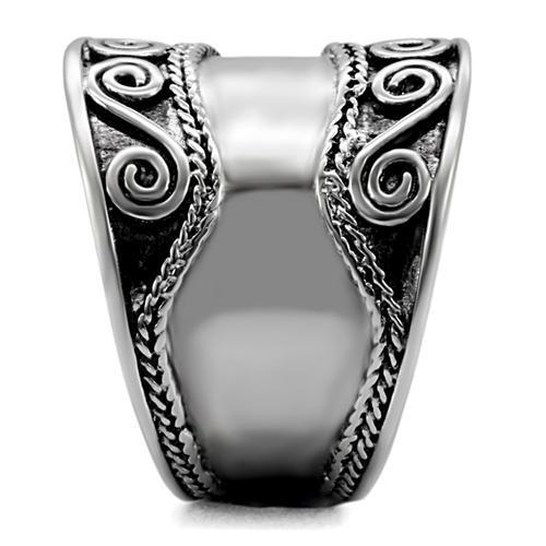 TK052 - High polished (no plating) Stainless Steel Ring with No Stone-4