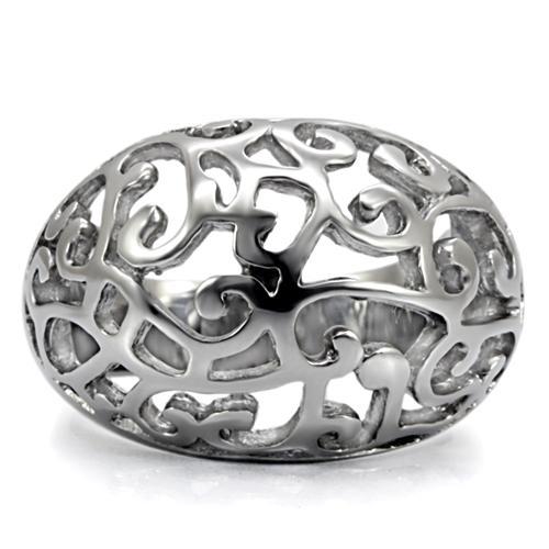 TK055 - High polished (no plating) Stainless Steel Ring with No Stone-2