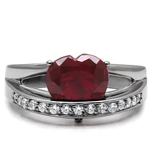 LOS30801 - Sterling silver 925  Ring with AAA Grade CZ  in Ruby-2