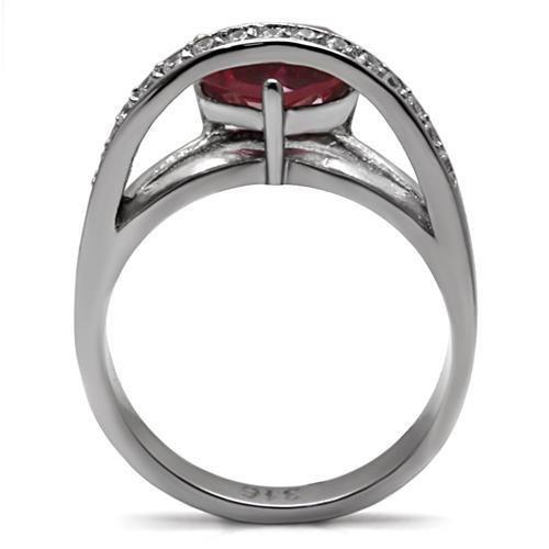 LOS30801 - Sterling silver 925  Ring with AAA Grade CZ  in Ruby-3
