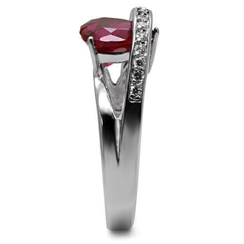 LOS30801 - Sterling silver 925  Ring with AAA Grade CZ  in Ruby-4