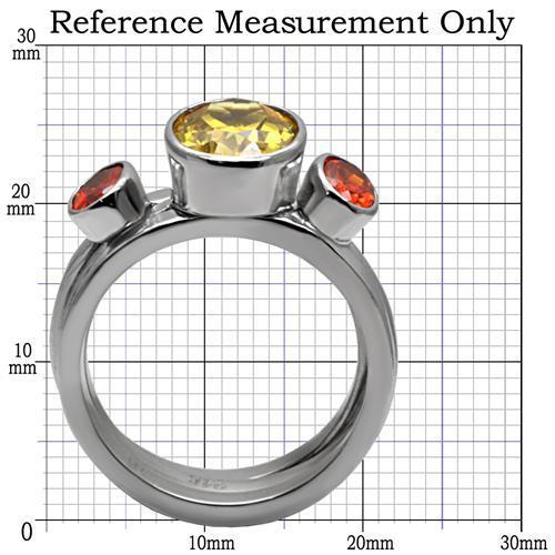 Kaela Cocktail Ring - Stainless Steel, AAA CZ , Multi Color - TK095-3