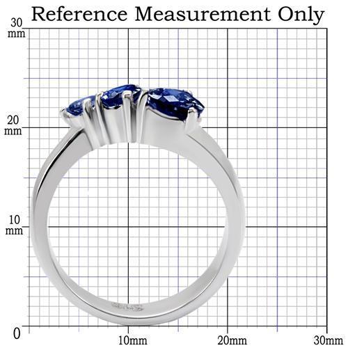 TK0F511 - High polished (no plating) Stainless Steel Ring with Synthetic Synthetic Glass in Montana-1