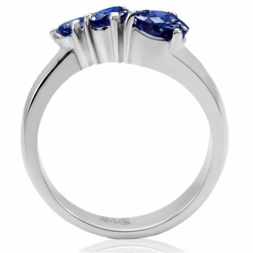 TK0F511 - High polished (no plating) Stainless Steel Ring with Synthetic Synthetic Glass in Montana-3
