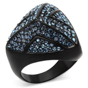 TK1005 - IP Black(Ion Plating) Stainless Steel Ring with Top Grade Crystal  in Montana-0