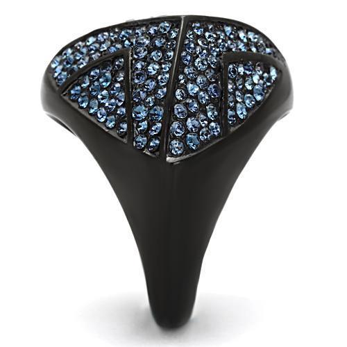 TK1005 - IP Black(Ion Plating) Stainless Steel Ring with Top Grade Crystal  in Montana-3