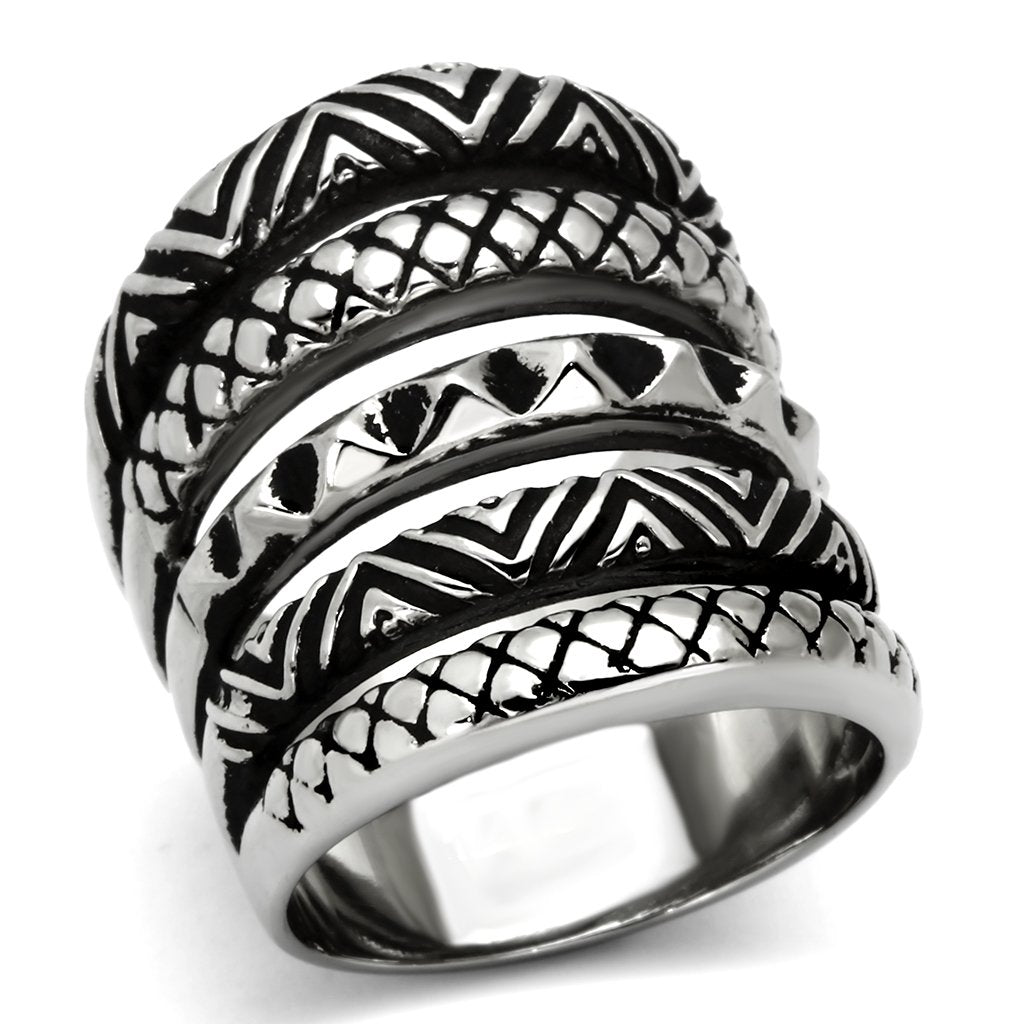 TK1008 - High polished (no plating) Stainless Steel Ring with No Stone-0