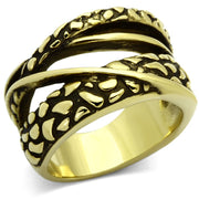 TK1025 - IP Gold(Ion Plating) Stainless Steel Ring with No Stone-0