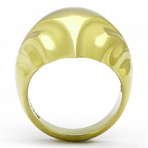 TK1026 - IP Gold(Ion Plating) Stainless Steel Ring with No Stone-2