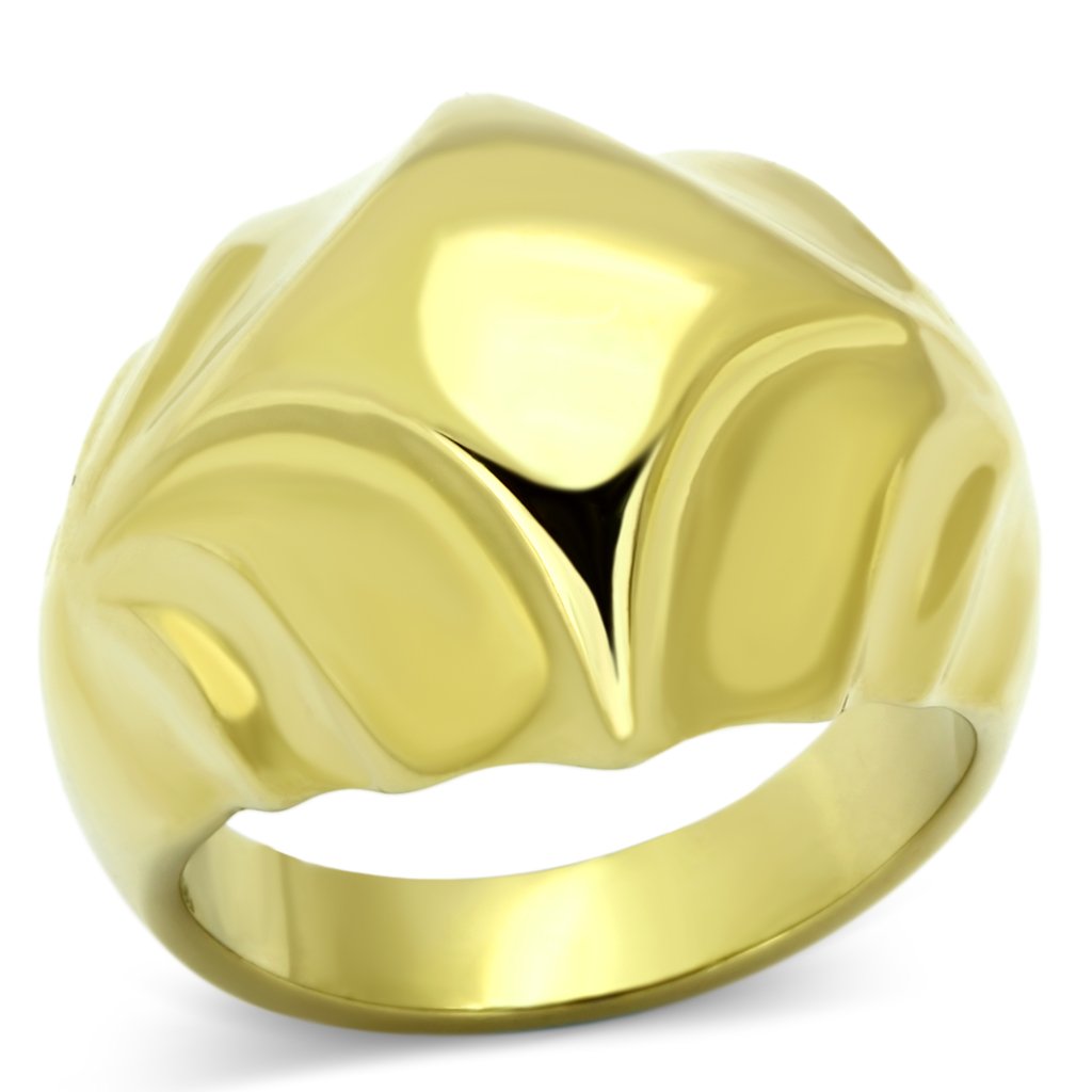TK1026 - IP Gold(Ion Plating) Stainless Steel Ring with No Stone-0