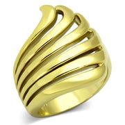 TK1028 - IP Gold(Ion Plating) Stainless Steel Ring with No Stone-0