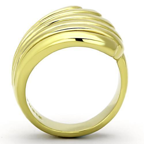 TK1028 - IP Gold(Ion Plating) Stainless Steel Ring with No Stone-2