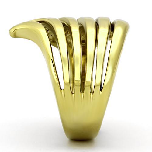 TK1028 - IP Gold(Ion Plating) Stainless Steel Ring with No Stone-3