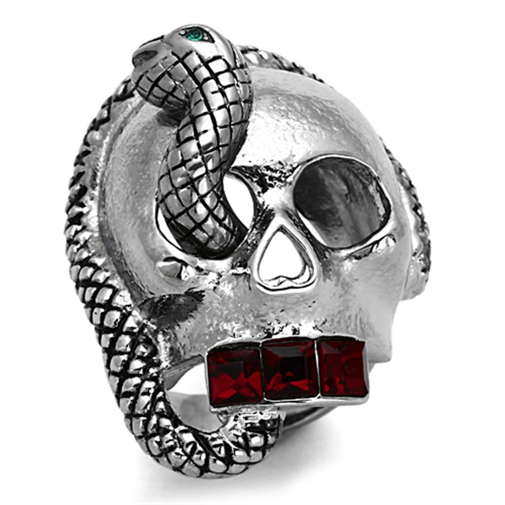 TK1038 - High polished (no plating) Stainless Steel Ring with Top Grade Crystal  in Multi Color-0