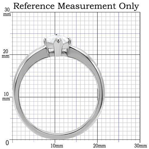 TK103 - High polished (no plating) Stainless Steel Ring with AAA Grade CZ  in Clear-1