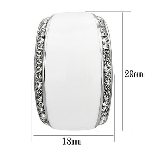 TK1046 - High polished (no plating) Stainless Steel Earrings with Top Grade Crystal  in Clear-1