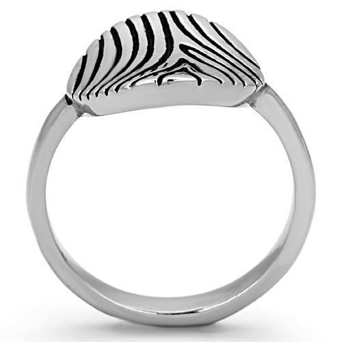 TK1078 - High polished (no plating) Stainless Steel Ring with Epoxy  in Jet-2