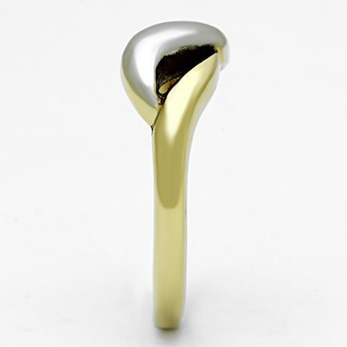 TK1089 - Two-Tone IP Gold (Ion Plating) Stainless Steel Ring with No Stone-3