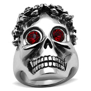 TK1117 - High polished (no plating) Stainless Steel Ring with Top Grade Crystal  in Siam-0