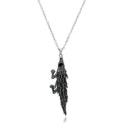 TK1124 - High polished (no plating) Stainless Steel Pendant with Top Grade Crystal  in Jet-0